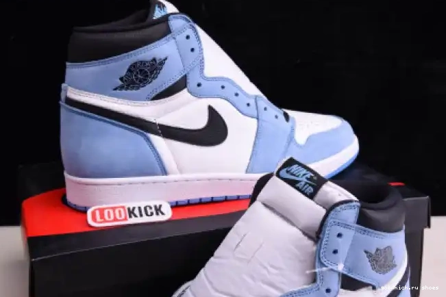 Rep RETRO 1 AIR WHITE UNIVERSITY 555088-134 BLUE JORDAN BLACK HIGH 0513